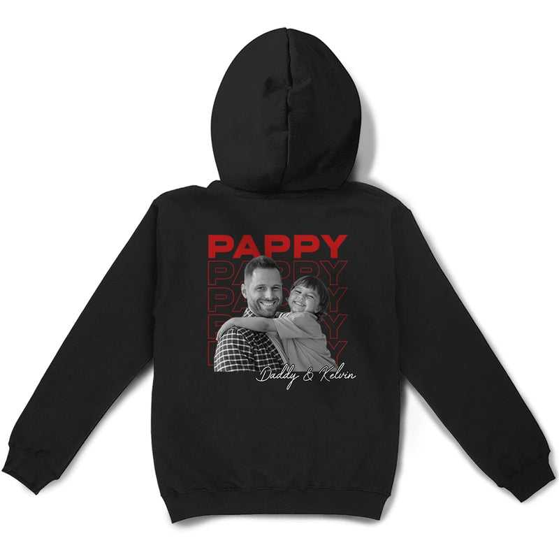 Custom Photo,Gift For Father,Dad - Children,Non-Eng,Photo,Proud - Custom Photo B&W Dad Grandpa Title - Personalized T Shirt