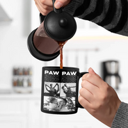 Custom Photo,Gift For Father,Gift For Grandpa,Happy - Custom Photo B&W Daddy Grandpa - Personalized Black Mug