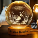 Adorable, First Christmas, New Mom, Christmas, Custom Photo, Gift For Mother, Upload Full Photo - Custom Photo Baby Expecting Ultrasound See You In - Personalized Crystal Globe Lamp