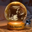 Adorable, First Christmas, New Mom, Christmas, Custom Photo, Gift For Mother, Upload Full Photo - Custom Photo Baby Expecting Ultrasound See You In - Personalized Crystal Globe Lamp