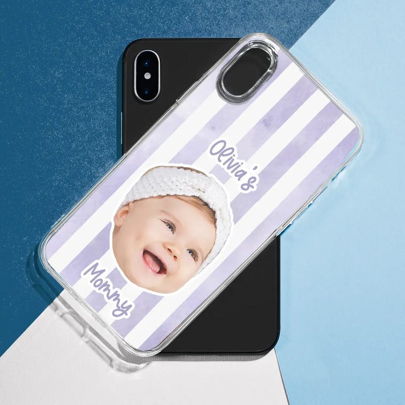 Custom Photo,Gift For Mother,Gift For Grandma,Happy - Custom Photo Baby Face This Mom Grandma Belongs To - Personalized Clear Phone Case