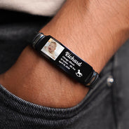 Custom Photo,New Dad,New Mom,New baby,Gift For Father,Happy,Non-Eng,Photo - Custom Photo Baby Newborn Information - Personalized Engraved Bracelet