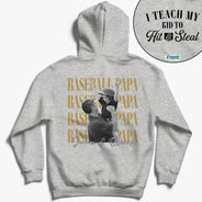 Gift For Father,Gift For Grandpa,Baseball,Non-Eng,Photo,Proud - Custom Photo Baseball Dad Vintage Hit And Steal - Personalized T Shirt