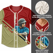 Baseball, Custom Photo, Gift For Yourself, Proud, Remove BG Photo - Custom Photo Baseball Player With Name & Number - Personalized Baseball Jersey Shirt