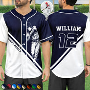 Baseball, Custom Photo, Gift For Yourself, Proud, Remove BG Photo - Custom Photo Baseball Player With Name & Number - Personalized Baseball Jersey Shirt