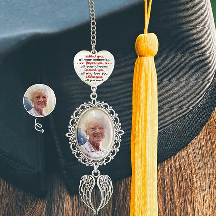 Custom Photo Behind You All Memories - Personalized Graduation Tassel Charm