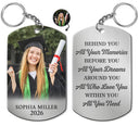 Gift For Yourself,Graduation,Gift For Women,Gift For Men,Gift For Daughter,Gift For Son,Gift For Bestie,Photo,Proud - Custom Photo Behind You All Memories Congrats Grad - Personalized Aluminum Keychain