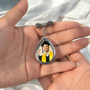 Gift For Yourself,Gift For Daughter,Gift For Son,Gift For Bestie,Graduation,Photo,Proud - Custom Photo Behind You All Your Memories - Personalized Teardrop Pin