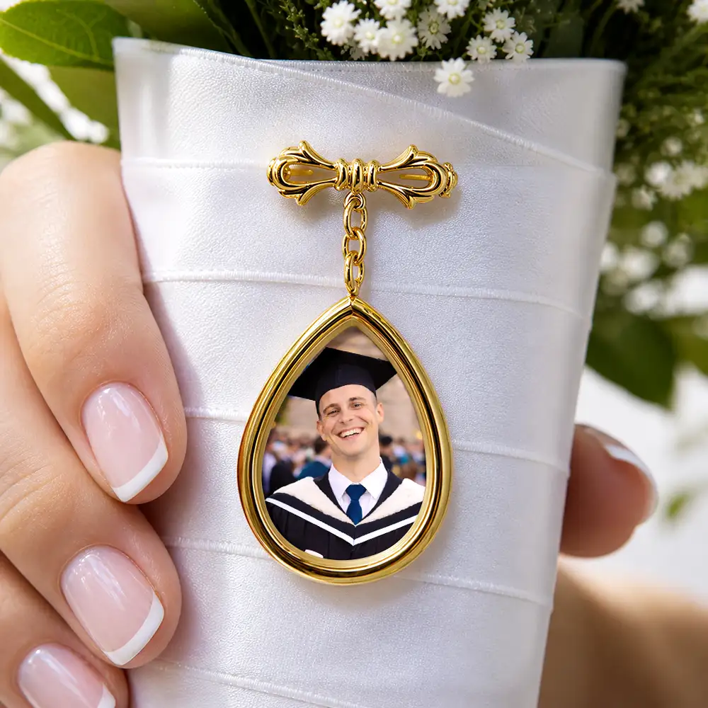 Gift For Yourself,Gift For Daughter,Gift For Son,Gift For Bestie,Graduation,Photo,Proud - Custom Photo Behind You All Your Memories - Personalized Teardrop Pin