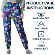 Christmas,Family,Custom Photo,Gift For Father,Gift For Mother,Happy - Custom Photo Best Dad Ever Neon Style - Personalized Pajama Pants
