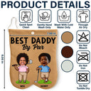 Gift For Father,Confident,Golf,Icon,Cut-Face Photo - Custom Photo Best Dad By Par Funny Kid - Personalized Golf Ball Sacks