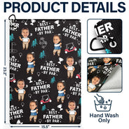 Happy, Sport Dad, Golf, Gift For Father, Gift For Men, Gift For Grandpa, Gift For Husband - Custom Photo Best Dad By Par Funny Kid - Personalized Golf Towel