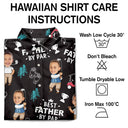 Gift For Husband,Gift For Grandpa,Gift For Father,Grandpa's Hobby,Dad's Hobby,Sport Dad,Golf,Funny - Custom Photo Best Dad By Par Funny Kid - Personalized Hawaiian Shirt