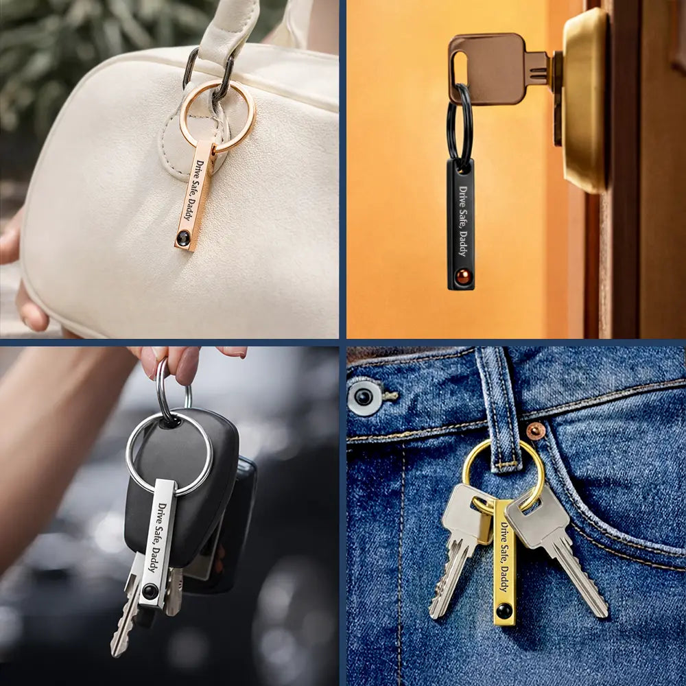 Dad - Daughters (Adult), Dad - Daughters (Young), Dad - Sons, Dad - Children, New Dad, Single Dad, Dog Dad, Cat Dad, Pet Dad - Custom Photo Best Dad Ever - Personalized Photo Projection Keychain