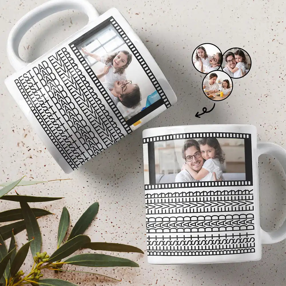 Custom Photo Best Dad Ever Hidden Message - Personalized Mug