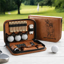 Gift For Men,Gift For Father,Gift For Grandpa,Golf,Sport Dad,Grandpa's Hobby,Dad's Hobby,Gift For Husband,Gift For Couples,Custom Photo,Non-Eng,Photo - Pencil Sketch (Bold),Adorable - Custom Photo Best Dad Grandpa By Par For Golfers Pencil Sketch - Personalized Leather Golf Bag