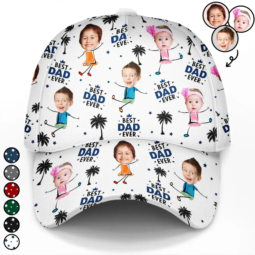 Custom Photo Best Dad Grandpa Ever - Personalized Classic Cap