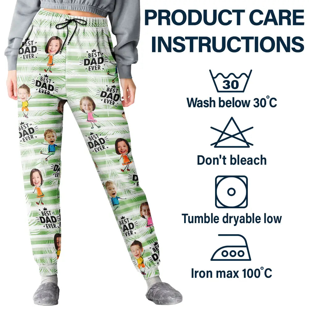 Gift For Yourself,Gift For Men,Gift For Grandpa,Gift For Father,Happy,Summer - Custom Photo Best Dad Grandpa Ever - Personalized Pajama Pants