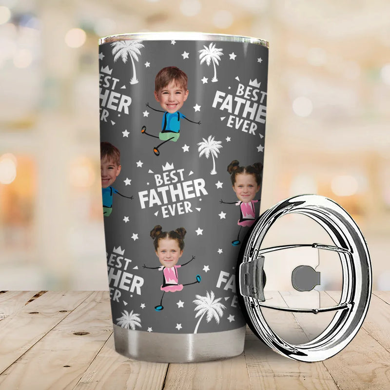 Gift For Father, Gift For Grandpa, Custom Photo, Happy - Custom Photo Best Dad Grandpa Ever - Personalized Tumbler