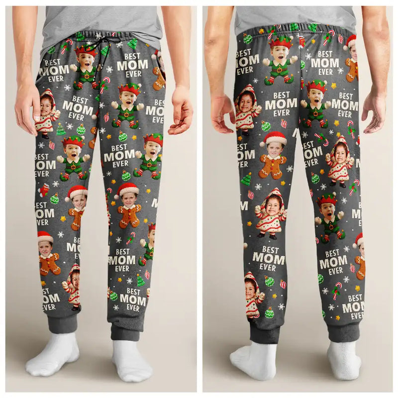 Gift For Husband,Gift For Men,Gift For Grandpa,Gift For Father,Happy - Custom Photo Best Dad Grandpa Ever Christmas Character - Personalized Pajama Pants