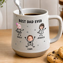 Gift For Father,Custom Photo,Adorable,Cut-Face Photo,Icon - Custom Photo Best Dad Grandpa Ever Kids Face - Personalized Conical Mug