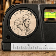Gift For Men,Gift For Father,Gift For Boyfriend,Gift For Couples,Gift For Husband,Gift For Grandpa,Custom Photo,Non-Eng,Photo - Pencil Sketch,Adorable - Custom Photo Best Dad Grandpa Ever Pencil Sketch - Personalized Laser Level Tool