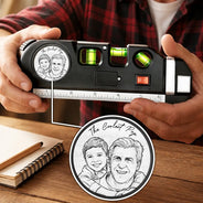 Gift For Men,Gift For Father,Gift For Boyfriend,Gift For Couples,Gift For Husband,Gift For Grandpa,Custom Photo,Non-Eng,Photo - Pencil Sketch,Adorable - Custom Photo Best Dad Grandpa Ever Pencil Sketch - Personalized Laser Level Tool