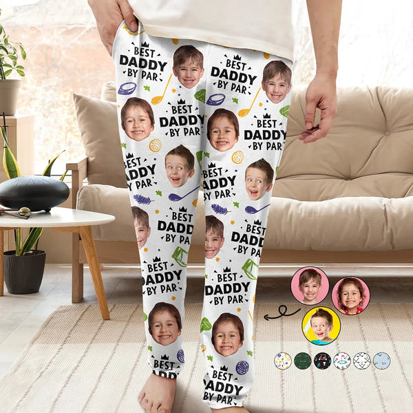 Happy,Sport Dad,Golf,Gift For Father,Gift For Men - Custom Photo Best Daddy By Par Golf Lover - Personalized Pajama Pants