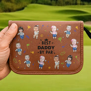 Gift For Men,Gift For Father,Gift For Grandpa,Golf,Sport Dad,Grandpa's Hobby,Dad's Hobby,Gift For Husband,Gift For Couples,Custom Photo,Non-Eng,Photo,Vector,Adorable - Custom Photo Best Daddy Grandpa By Par Funny Golf Lovers - Personalized Leather Golf Bag