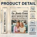 Gift For Father,Gift For Mother,Gift For Women,Gift For Men,Love - Custom Photo Best Mom Dad Ever Newspaper Theme - Personalized Acrylic Book Vase