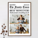 Gift For Mother,Gift For Father,Gift For Women,Gift For Men,Love - Custom Photo Best Mom Dad Ever Newspaper Theme - Personalized Poster