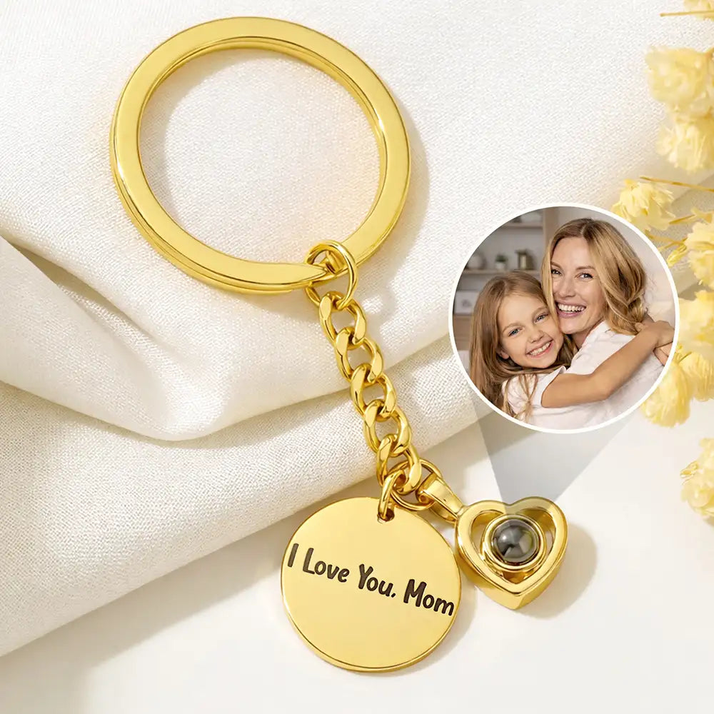 Mom - Daughters (Adult),Mom - Daughters (Young),Mom - Sons,Mom - Children,Gift For Mother - Custom Photo Best Mom Ever - Personalized Custom Shaped Photo Projection Keychain