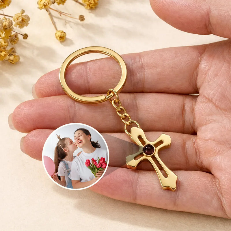 Mom - Daughters (Adult),Mom - Daughters (Young),Mom - Sons,Mom - Children,Gift For Mother - Custom Photo Best Mom Ever - Personalized Custom Shaped Photo Projection Keychain