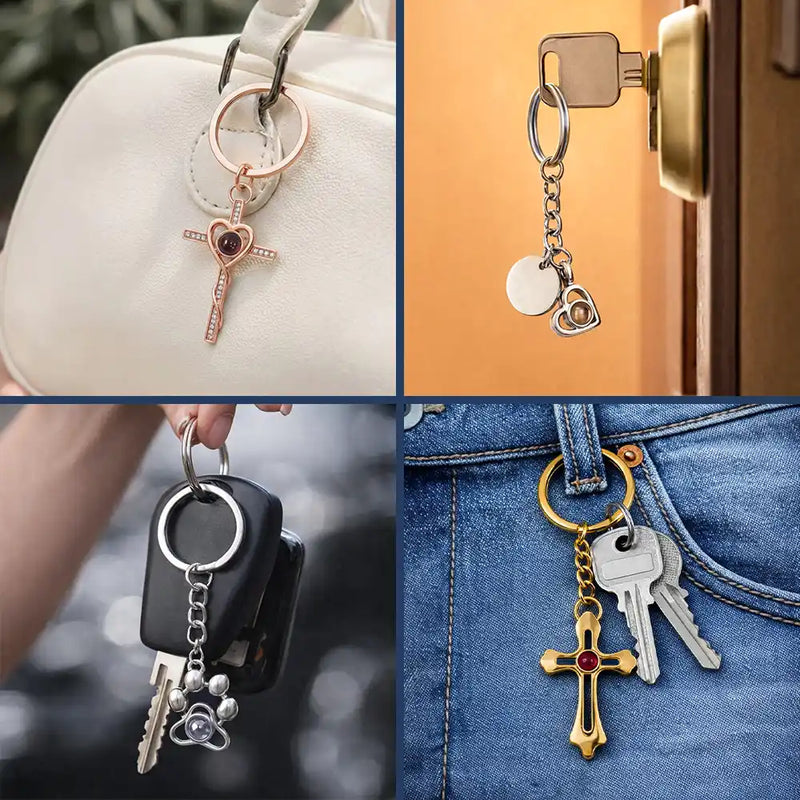 Mom - Daughters (Adult),Mom - Daughters (Young),Mom - Sons,Mom - Children,Gift For Mother - Custom Photo Best Mom Ever - Personalized Custom Shaped Photo Projection Keychain