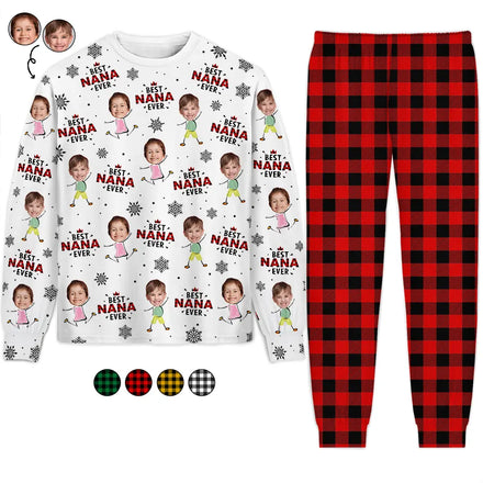 Custom Photo Best Nana Ever Gigi Papa Funny Children - Personalized Unisex Pajamas Set