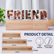 Gift For Sisters, Gift For Bestie, Love - Custom Photo Bestie Sister Because Of You - Personalized Custom Shaped LED Light