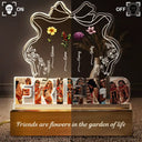 Gift For Sisters, Gift For Bestie, Love, Happy, Custom Photo - Custom Photo Bestie Sister Birth Flower Grow Old Friends - Personalized Custom Shaped LED Light