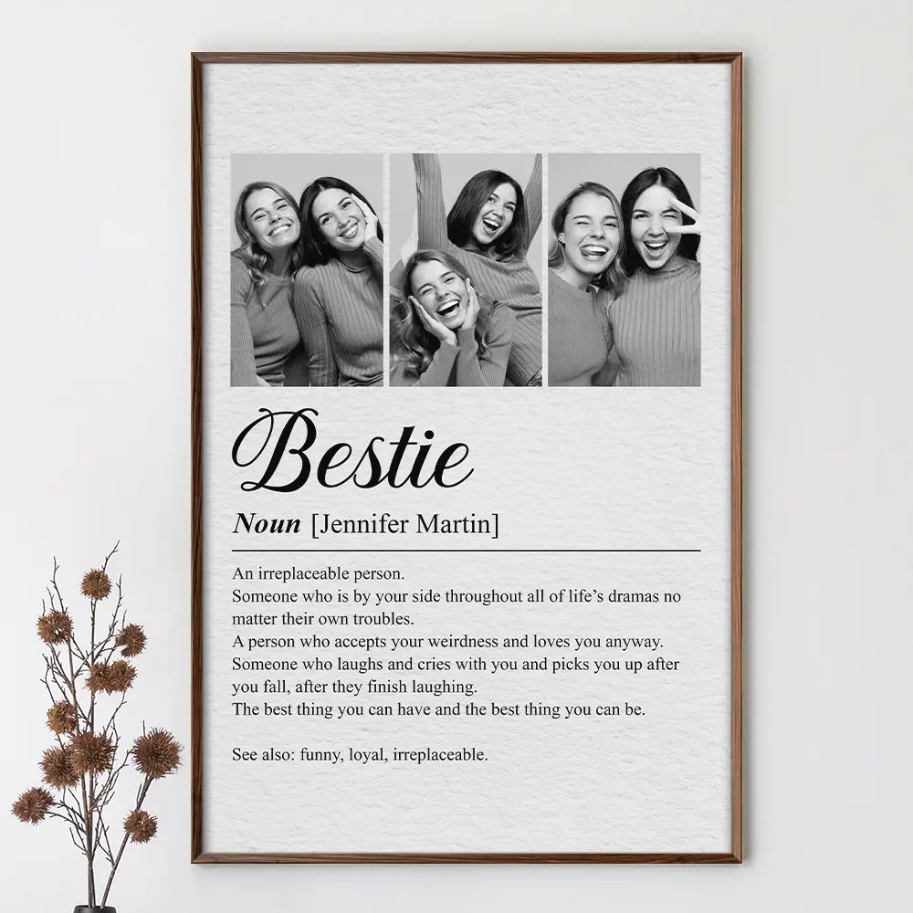 Gift For Bestie,Happy,Custom Photo - Custom Photo Bestie Soul Sister Definition - Personalized Poster