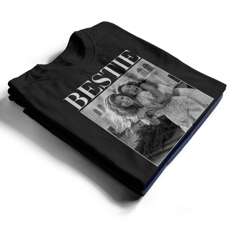 Gift For Bestie,Gift For Sisters,Happy,Custom Photo - Custom Photo Bestie Vintage - Personalized T Shirt