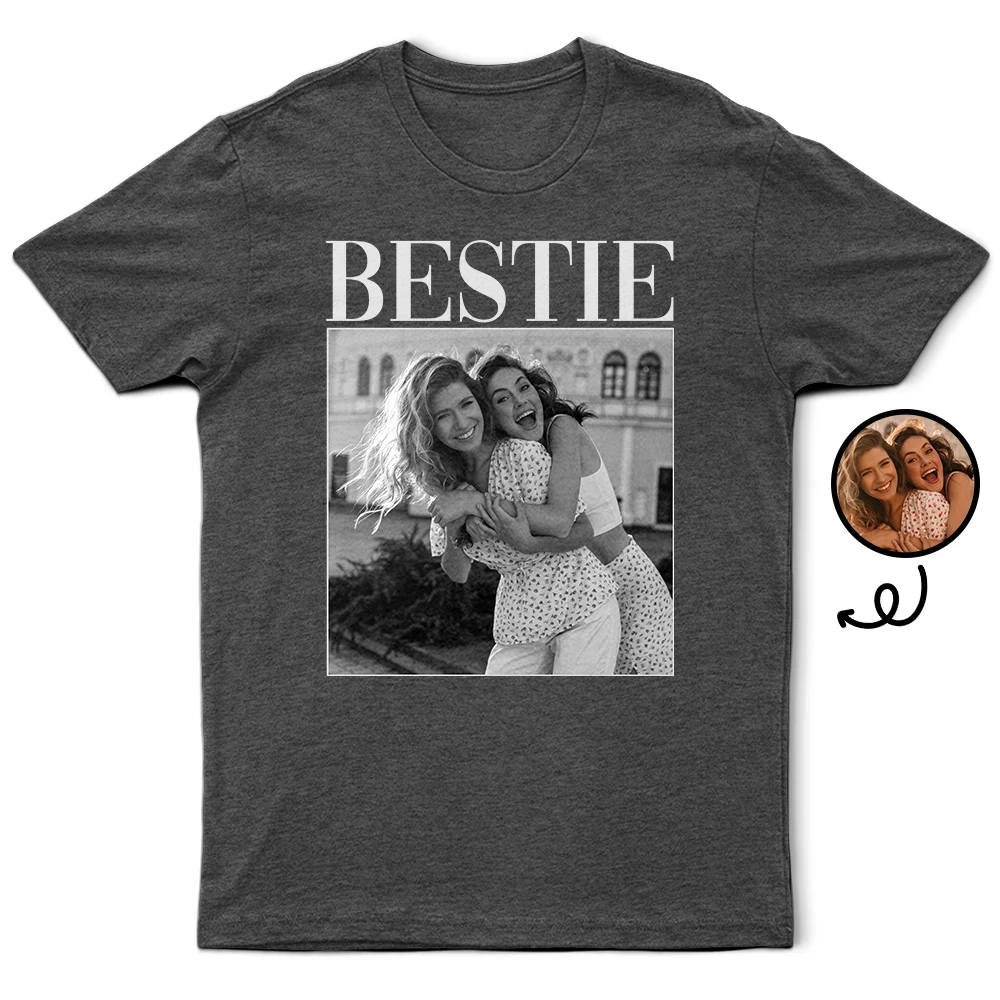 Custom Photo Bestie Vintage - Personalized T Shirt