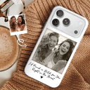 Gift For Bestie, Gift For Sisters, Custom Photo, Happy - Custom Photo Besties Gray Scale Right In The Throat - Personalized Clear Phone Case