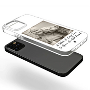 Gift For Bestie, Gift For Sisters, Custom Photo, Happy - Custom Photo Besties Gray Scale Right In The Throat - Personalized Clear Phone Case
