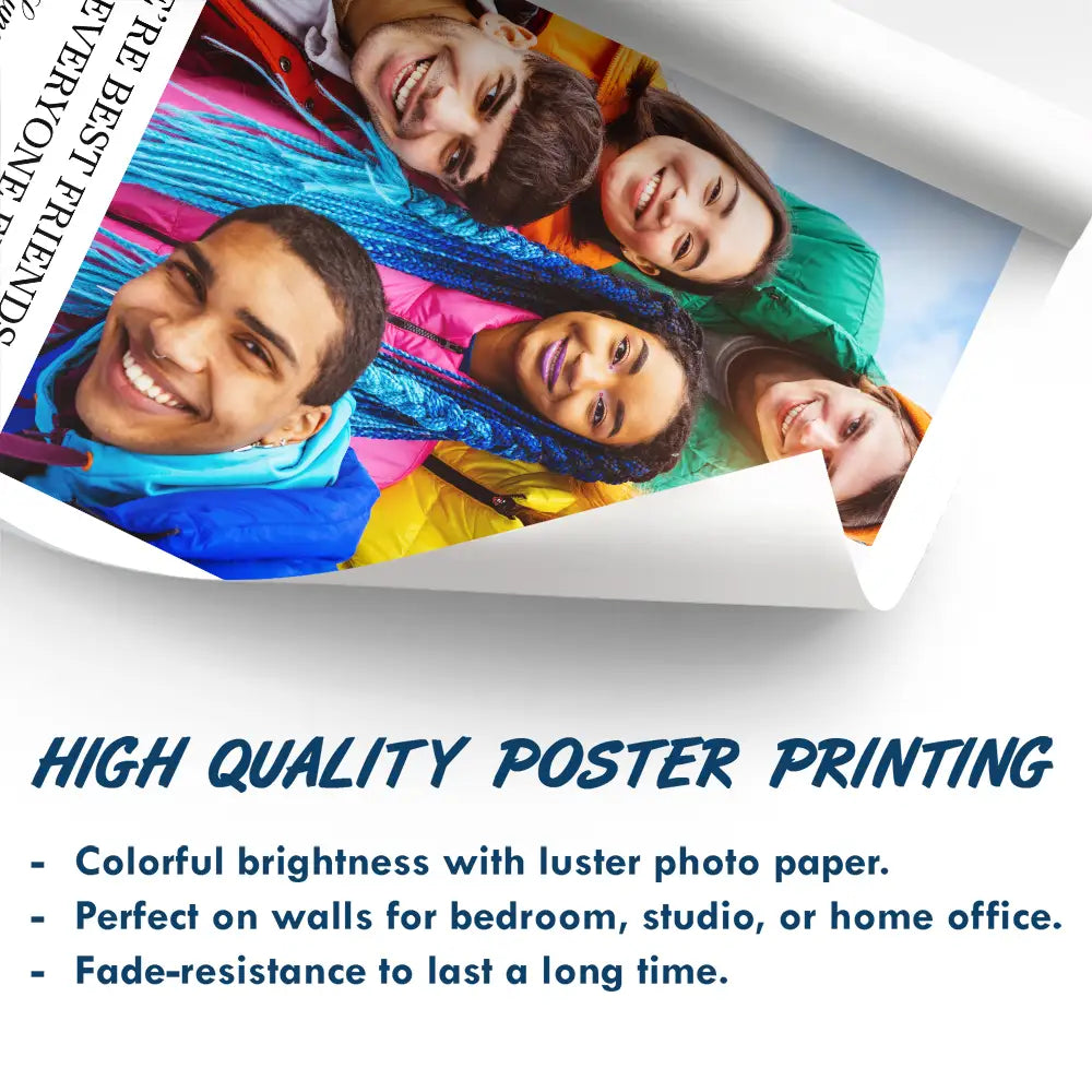 Gift For Bestie, Gift For Sisters, Custom Photo, Happy - Custom Photo Besties Gray Scale Right In The Throat - Personalized Poster