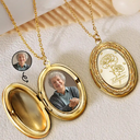 Gift For Mother,Gift For Yourself,Gift For Women,Happy - Custom Photo Birth Month Flower Lovely Bouquet - Personalized Locket Necklace