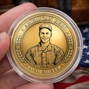 America 250th,Custom Photo,Independence Day,Art Design,Family,Proud,Photo - Pencil Sketch - Bold - Custom Photo Bold Sketch American Hero 250 Years Of Freedom - Personalized Commemorative Keepsake Coin