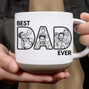 Gift For Husband,Gift For Yourself,Gift For Men,Gift For Father,Non-Eng,Photo - Pencil Sketch (Bold),Proud - Custom Photo Bold Sketch Best Dad Ever - Personalized Pottery Mug