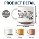 Gift For Husband,Gift For Yourself,Gift For Men,Gift For Father,Non-Eng,Photo - Pencil Sketch (Bold),Proud - Custom Photo Bold Sketch Best Dad Ever - Personalized Pottery Mug