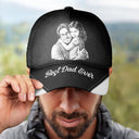 Gift For Father,Custom Photo,Art Design,Proud,Photo - Pencil Sketch - Bold - Custom Photo Bold Sketch Best Dad Grandpa Ever Family Portrait - Personalized Classic Cap