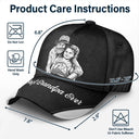Gift For Father,Custom Photo,Art Design,Proud,Photo - Pencil Sketch - Bold - Custom Photo Bold Sketch Best Dad Grandpa Ever Family Portrait - Personalized Classic Cap