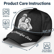 Gift For Father,Custom Photo,Art Design,Proud,Photo - Pencil Sketch - Bold - Custom Photo Bold Sketch Best Dad Grandpa Ever Family Portrait - Personalized Classic Cap